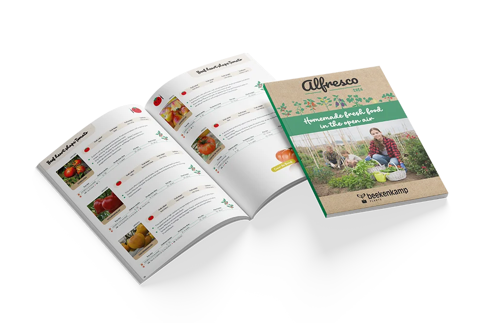 Catalogus met het Alfresco hobbygroente assortiment voor 2026.